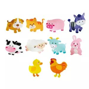 유아 교육자료 가축 10종가축펠트찍찍이 찍찍이가축자료 어린이집가축모형