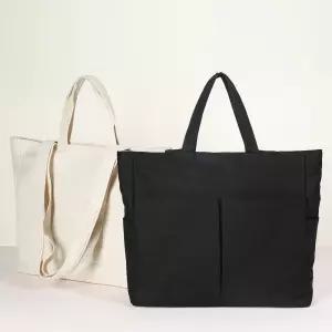 데일리 사각 캔버스 숄더백 2컬러 짐가방 핫아이템 인스타패션 가벼운에코백 대학생룩