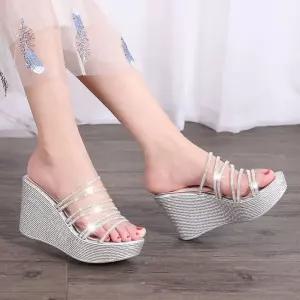 작은발하이힐 오픈토 통굽 웨지 여름 작은발 가보시