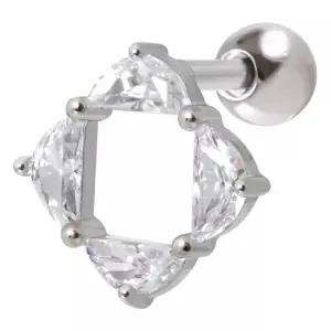 [미니아트] 써지컬 스틸 스퀘어 큐빅 패션 피어싱 한쪽