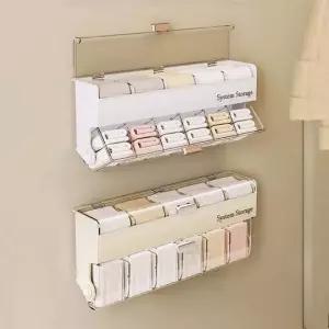 현이몰 다용도 칸막이 벽걸이 정리함 속옷 양말 소품 수납함 벽걸이수납함 속옷수납 양말수납 소품수납함