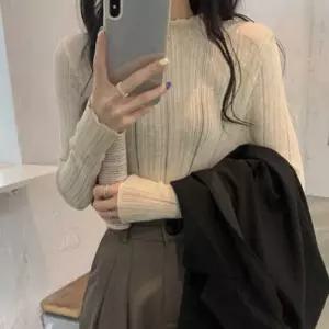 [라일리의류] Rly 레이어드 티셔츠 시스루 소재 세련된 무드 터틀넥