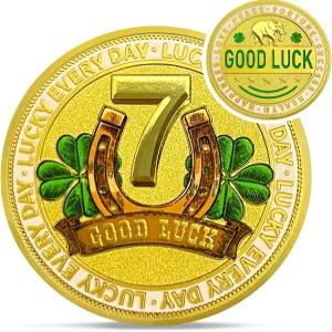 골드 양면 럭키 코인 페니 - 참신한 네 잎 클로버 참 말굽 코끼리 복권 긁기 도구 칩 포커 카드 가드 리온