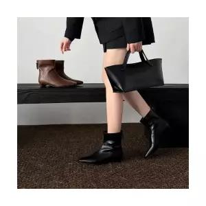 여자 웨지힐 슈즈 패션 부츠 프렌치 앵클 스틸레토 웨지 슬림 BE5