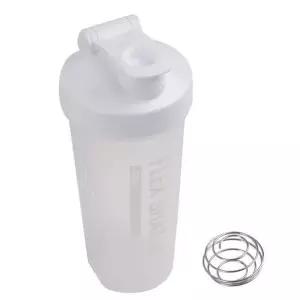 쉐이크 휴대용 (화이트) 물통-600ml 용량눈금