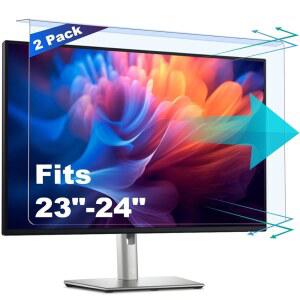 23, 23.6, 23.8, 24인치 데스크톱 컴퓨터 모니터용 Pozle 2팩 안티 블루 라이트 및 스크래치 방지 스크린 프로텍터, 눈 보호용 행잉 블록 필터 패널
