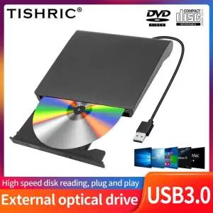 CD롬 플레이어 TISHRIC 외장 CD DVD 리더 USB 20 30 C 디스크 드 CD-ROM DVD-ROM 전용 노트북 데스크탑 PC