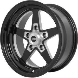 JEGS SSR 스타 알루미늄 휠 15 u201D x 8 5 4.5 볼트 패턴 간격 0mm 오프셋 백스페이스 글로스 블랙 파우더