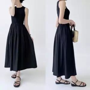 레이어드원피스 플레어 민소매원피스 롱드레스 민 (WFKEOHL)