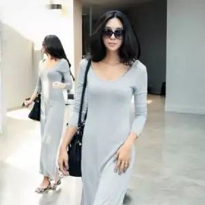 롱 롱슬리브 원피스 여름 휴양지 민소매 베이직 (WFKEOT1)