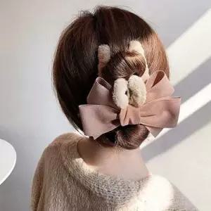 밍크 단발집게핀 단발머리핀 올림 리본 퍼 머리 예쁜 핑크 핀 집게 WFISBK8