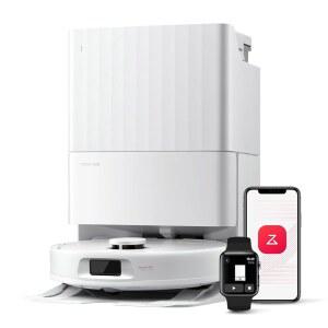 큐레보 시리즈 로봇 청소기 및 걸레 8000pa 흡입 s에서 업그레이드 엉킴 방지 브러시 스마트 장애물 회피 자동 세척 일체형 도크 200 회전 흰색(qv 35a)