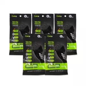 ( )니트릴장갑 L(10매 블랙)-5개 위생장갑 고무장갑 라텍스 비닐장갑 미용장갑 블랙장갑 작업용장갑