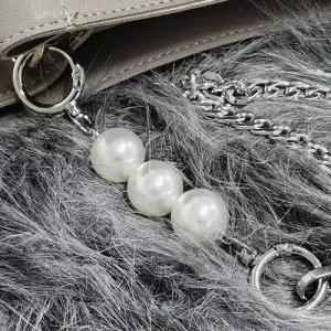 진주 포인트 연장 스트랩 14cm 실버 체인끈 가방줄 WEC9F48