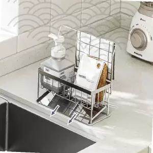 주방용품 정리함 스테인리스 싱크대 수납 행주걸이 수세미보관함 조리도구 거치대 세제통 정리선반