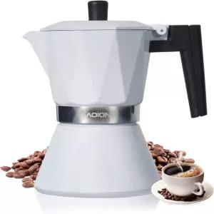 라오이온 모카 포트 6컵 에스프레소 메이커 300ml 휴대용 스토브탑 인덕션 쿡탑과 호환되는 퍼콜레이터