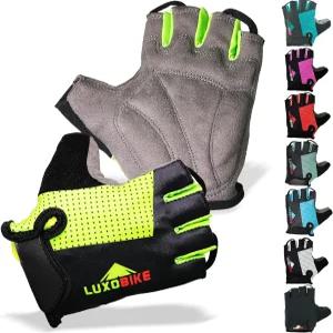 남성용 럭소바이크 자전거 장갑 여성용 - 패딩 충격 흡수 라이딩 미끄럼 방지 하프 핑거 산악 자전거용