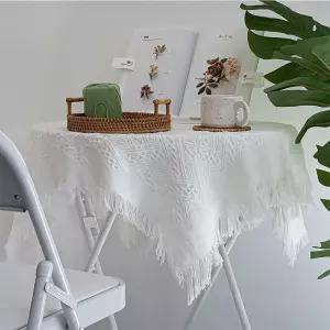 식탁보 테슬 원형 사각 협탁보 냉장고 덮개 50x50