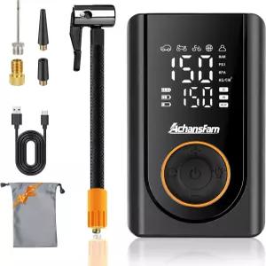 아찬스팜 L9 프로 타이어 인플레이터 휴대용 공기 압축기 150PSI 무선 자전거 펌프 디지털 압력 게이지가