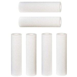 6팩 Hyd 25.4cm x 6.4cm(10인치 2.5인치) 5미크론 그루브 침전물 멜트 블로운 필터 카트리지 (Aqua-Pure AP110, Whirlpool WHCF-GD05, Watts FPMBG-5-975 교체)