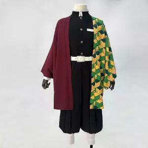 귀멸의칼날 토미오카 기유 코스프레 자수 C 풀세트 하오리 코스튬 할로윈 이벤트 복장