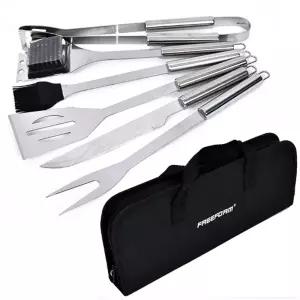 (선택 FRM 스텐주방조리도구6P+가방세트)FRM 식약처검사통과 바베큐 스텐 조리도구세트 7P 가방포함 BBQ 주