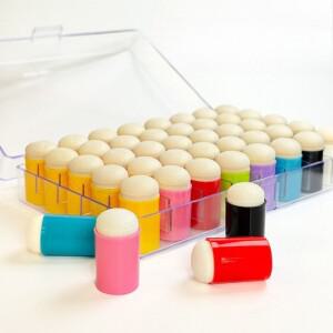 페인팅 스펀지 도포기 잉크 블렌딩용 전문가용 예술적 사용 호리병 손잡이 예술용 | 생생한 색상 인체공학