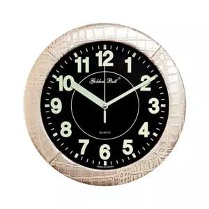 GB4602 야광 무소음 가죽 벽시계 31cm 골드 (WFKEPYC)