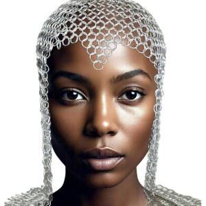 WAIZ 중세 기사단 버터 알루미늄 체인 메일 코이프 링 후드