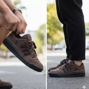 아디다스 포럼 로우 CL 다크브라운 남녀공용 스니커즈 운동화 KJ3481