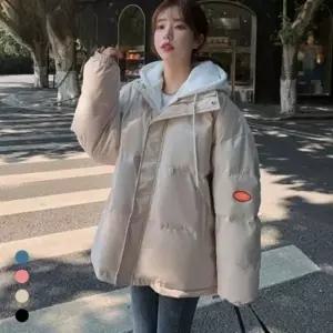 페이크 후드 패딩점퍼 여성 오버핏 패딩 자켓 아우터 퀼팅 여자 다운 패딩 점퍼 경량 자켓 야상 코트