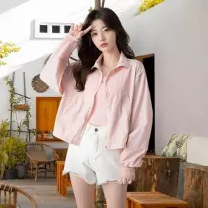 여성 여름 카라 크롭바람막이 야상점퍼 바스락 윈드 숏 점퍼 아우터