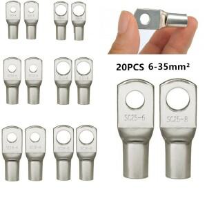 10/20피스 6-35mm2 주석 도금 구리 케이블매트 카펫 러그 링 배터리 압착 단자 와이어 용접 커넥터