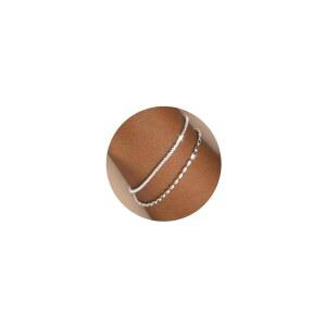 모스플로어 다인티 실버 / 골드 여성용 팔찌 - 도금 비즈 스택 가능 단순 귀여운 매듭 미니멀리스트 방수 레이어 반짝이는 보석 세트 트렌디한