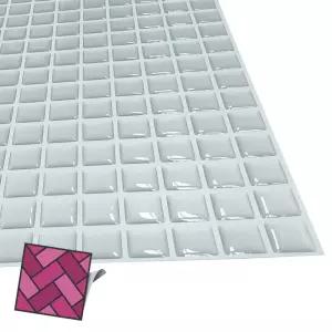 월타일스티커 219 실버 잔바둑무늬 데코타일벽지 타일스티커 스티커타일