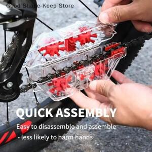 투명한 퀵 릴리즈 자전거 체인 클리너 시각적 침지형 로드 사이클링 도구 유지보수용