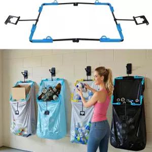 휴대용 쓰레기 봉투 홀더 스탠드 20-33갤런 라이너 16x17인치 걸이식 저장 용기. 가정용 쓰레기통 재활용