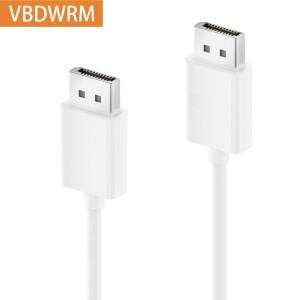 Displaypot 남성-남성 케이블 4K@60Hz 2K@144Hz 코드 흰색 1.5M 컴퓨터 모니터 프로젝터 TV 박스와 호환 가