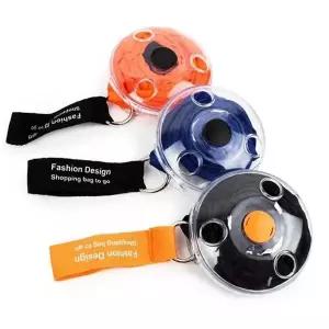 시장 장바구니 오렌지 PVC 접는 쇼핑백 휴대용 미니