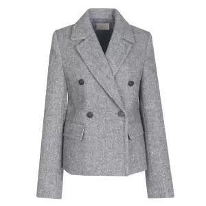 여성 클래식 헤링본 더블 버튼 겨울 정장 자켓