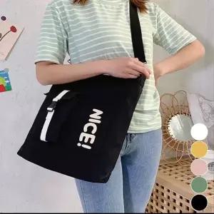 캔버스 수납력 가방 학원 크로스백 보조가방 에코백