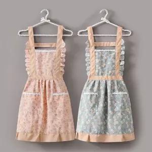 러블리 포켓 방수 플라워 앞치마