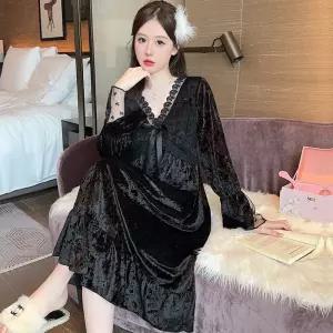 커플 잠옷세트 오렌지 하트 겨울 레이스 큐빅 미디엄 슬립 밴드 탈부착 패드 HT4