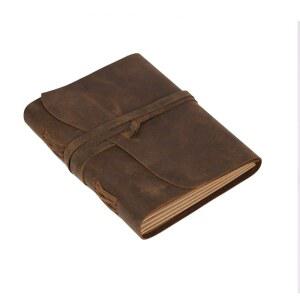 러스틱 빈티지 가죽 저널 여행 일기, 남성과 여성을 위한 수제 바운드 노트북, 앤티크 마감, 노트에 완벽한 천연 품질 안감 갈색 종이, 아트 스케치북, 8X6인치, 브라운