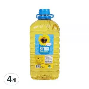 스르마 해바라기씨유 4개 3L 오일 식용 부엌 유채유 올리브 콜드프레스
