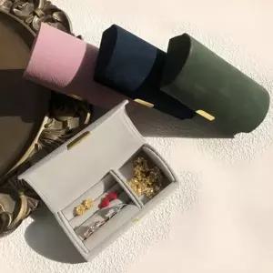 [보리별] 벨벳 반지함 휴대용 라운드 미니 보석함 스웨이드 주얼리 악세서리함 반지케이스 반지상자