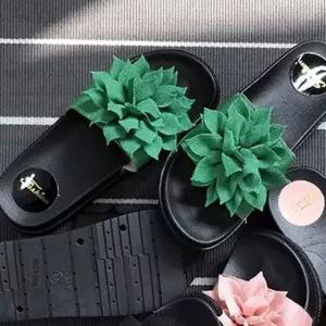 푹신한 플로라 여성 여름 EVA 슬리퍼 굽높이 그린 240