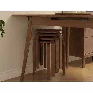 원목 둥근 의자 작은 바스툴 식탁 카페 테라스 적층