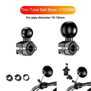 알루미늄 볼 마운트 베이스 바이크 오토바이 백미러 앵글 볼트 헤드 어댑터 거치대 10-16mm 얇은 튜브 17mm