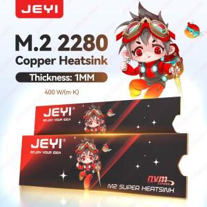 JEYI M.2 2280 초박형 구리 방열판 400W/m·K(나노 열 패드 포함) NVMe/NGFF/SATA 순수 SSD 쿨러(노트북 데